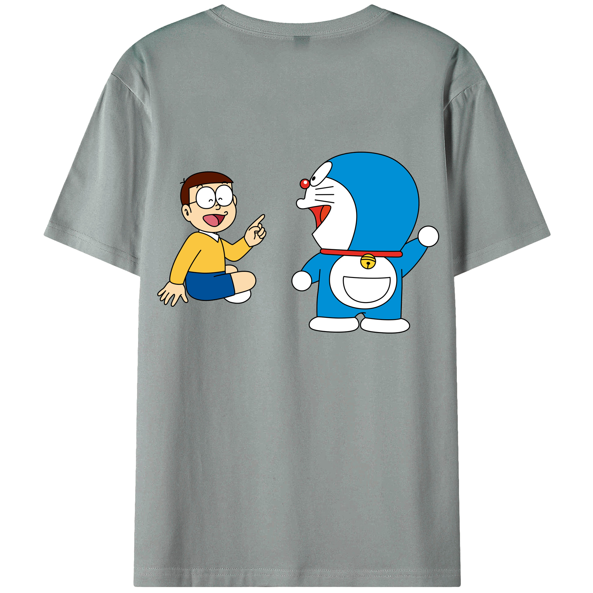 （画像用） ドラえもん Doraemon 綿100％ メンズ半袖Tシャツ（バックプリント） 通気性
